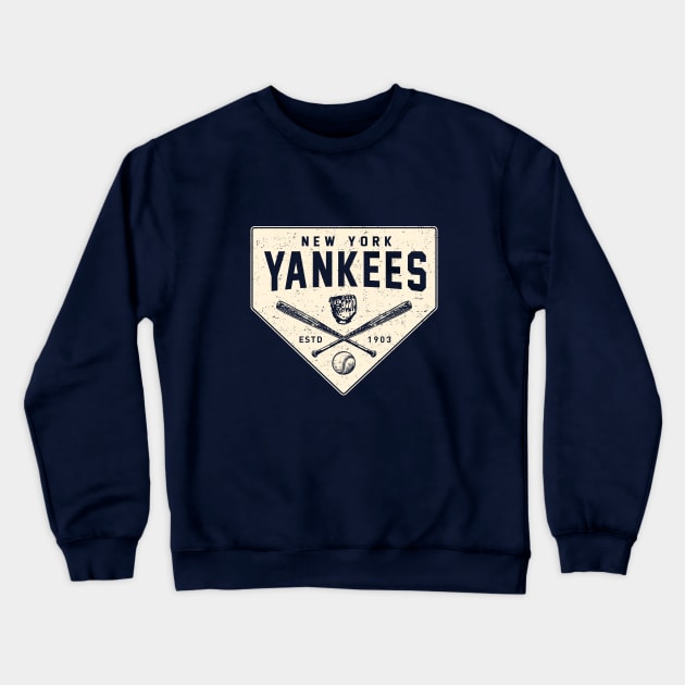 Yankees Home Base 2 by Buck Tee Originals Crewneck Sweatshirt by Buck Tee